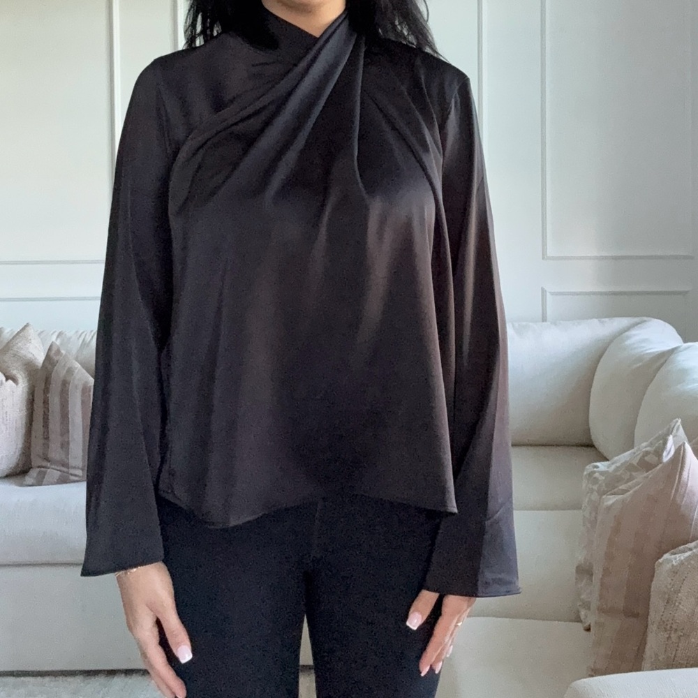 H&M Black Draped Women's Blouse